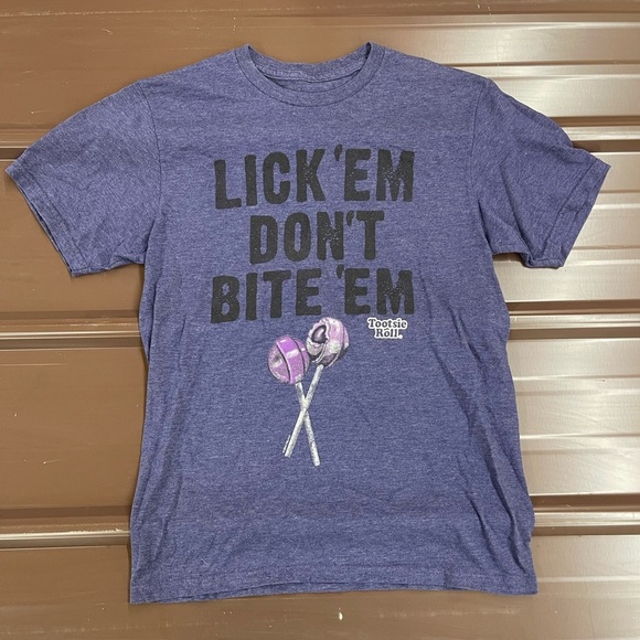 2012  purple/grape Tootsie Pop fitted tee size medium Lick ‘em Don’t Bite ‘em - Picture 1 of 3